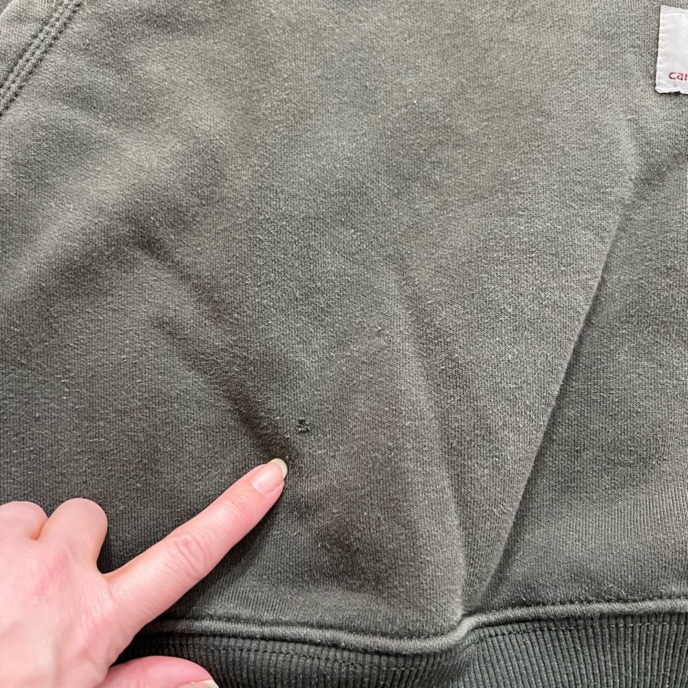 Carhartt Rain Defender Hoodie L Gray Loose Fit Workwear Pullover - Picture 3 of 9